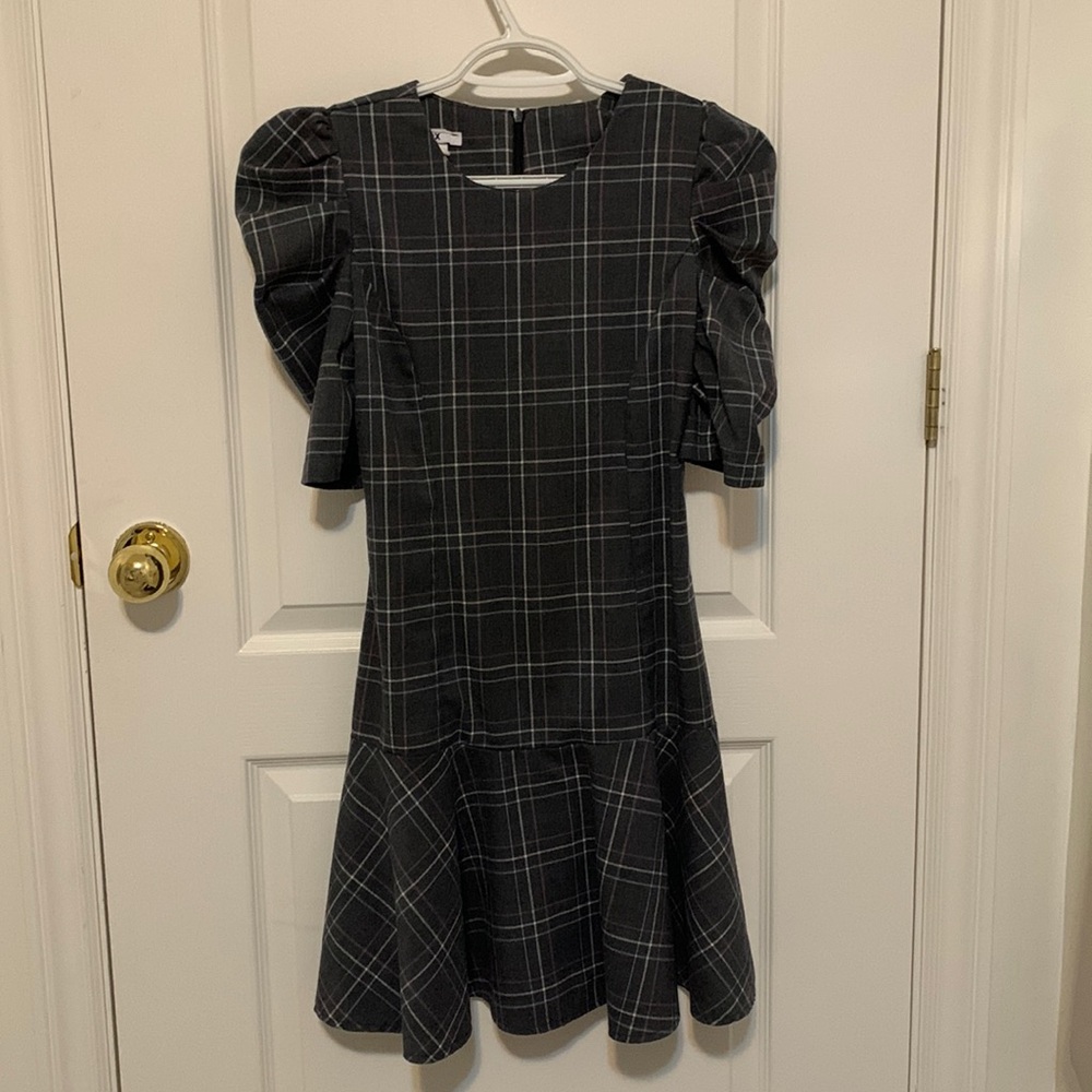 Pleated Skirt Plaid Dress